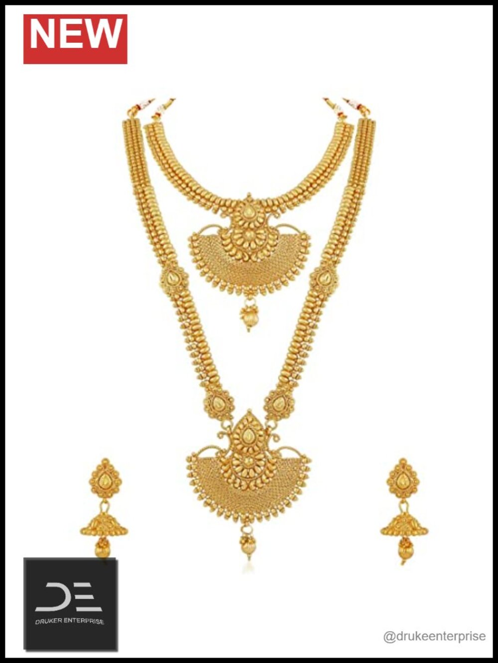 Bridal Choker Long Necklace Set, Rhinestone Crystal Faux Pearl Jewelry,